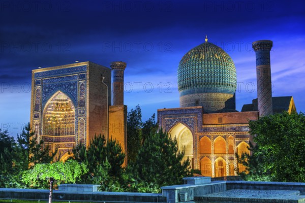 Gur-e-Amir or Guri Amir (Tomb of the King), a mausoleum of the Asian conqueror Timur in Samarkand,