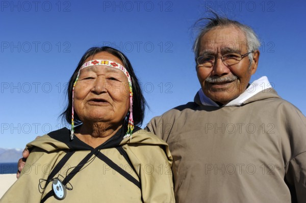 Old Inuit Couple, Pond Inlet Village, Baffin Island, Nunavut, Canada, Baffin Island, Baffin Island,
