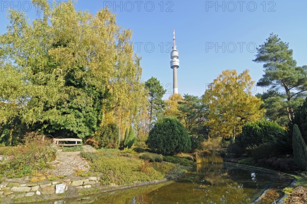 Television Tower 'Florian', Westfalenpark, Dortmund, Ruhr Area, North Rhine-Westphalia, Germany,