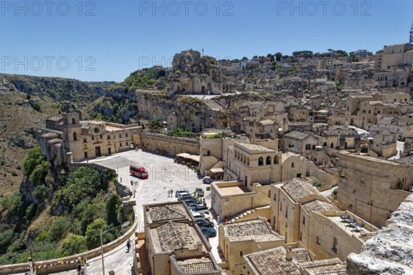 The rock church of Santa Maria dell'Idris towers over the Sasso Caveoso district in the cave town