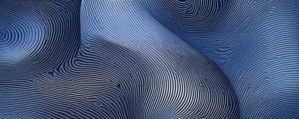 Fingerprint background dominated by swirl patterns in blue hues, AI generated