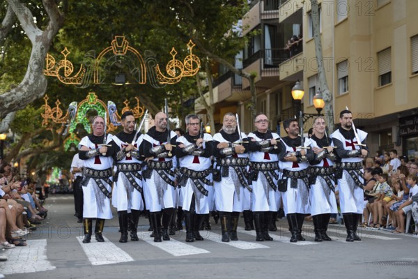 Parade, Moros y Cristianos, Moors and Christians, Dénia, Province of Valencia, Costa Blanca, Spain,