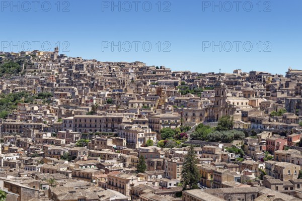 The Sicilian town of Modica in the municipality of Ragusa. The old town centre of Modica is a