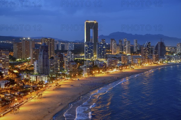Skyline of Benidorm with the high-rise Intempo, with 192 metres the highest residential building in