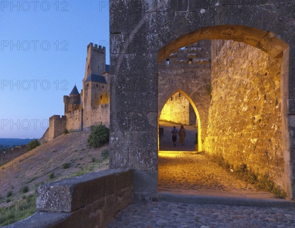 The Cite of Carcassonne, a medieval fortified city on the right bank of the Aude, is a UNESCO World