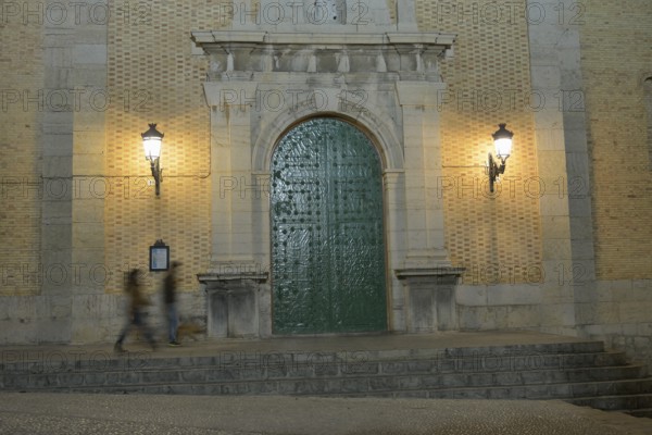 Pedestrians in front of the Church of Nuestra Señora del Consuelo, Altea, Costa Blanca, Province of
