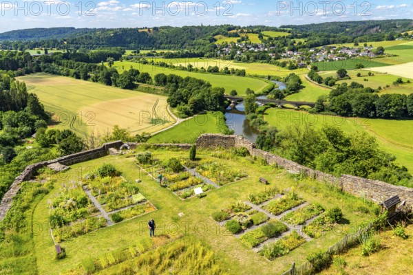Herb garden at Blankenberg Castle, near Hennef, above the Siegschleife near the town of