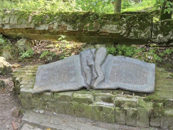 Memorial plaque for the Hitler assassin Claus Schenk Graf von Stauffenberg at the Wolf's Lair (also