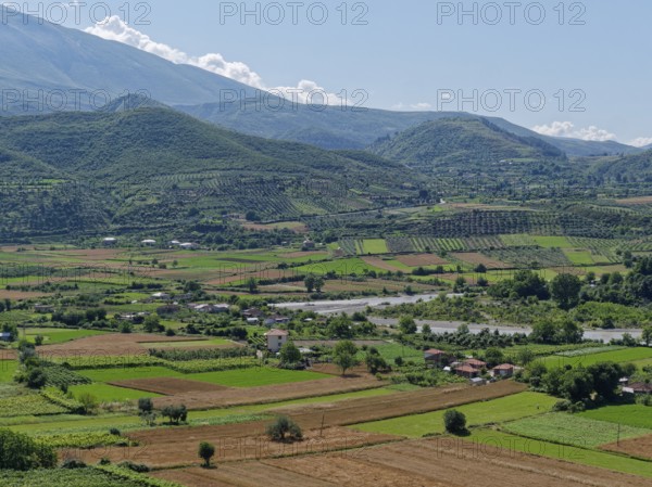 The Osum Valley in the mountain landscape around the Tomorr Massif in Tomorr National Park, also