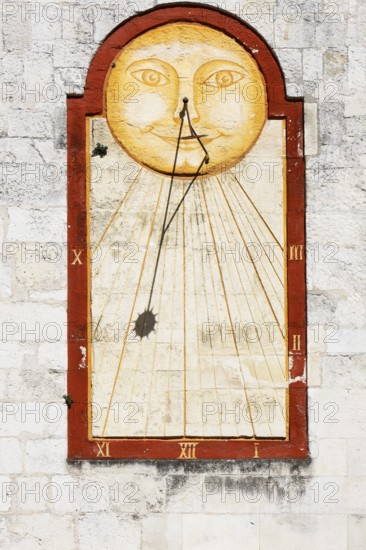 Historic City Hall of La Rochelle, Hôtel de Ville, sundial in the courtyard, Charente-Maritime
