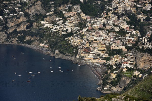 View of the village Positano, Amalfi Coast, Costiera Amalfitana, Province of Salerno, Campania,