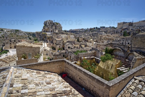 The rock church of Santa Maria dell'Idris towers over the Sasso Caveoso district in the cave town