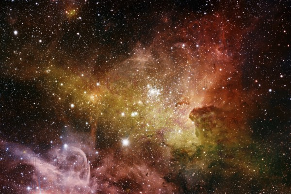 Nebulae and stars in outer space, glowing mysterious universe. Elements of this image furnished by