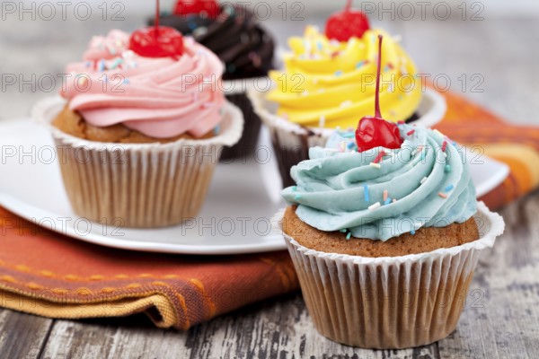 Cupcake on a wooden table