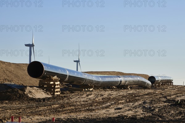 Construction site of the European natural gas pipeline EUGAL near Wrangelsburg Germany on 16.02