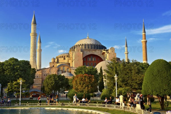 The exterior of the 6th century Byzantine (Eastern Roman) Hagia Sophia (Ayasofya) built by Emperor