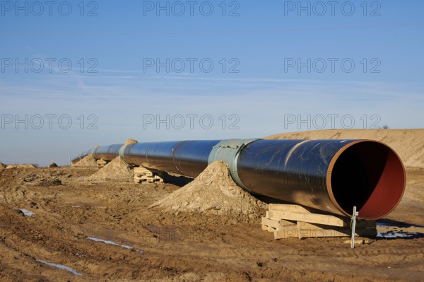 Construction site of the European natural gas pipeline EUGAL near Wrangelsburg Germany on 16.02