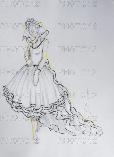 Fashion sketch, fashion design, women's fashion, haute couture, fashion collection, wedding