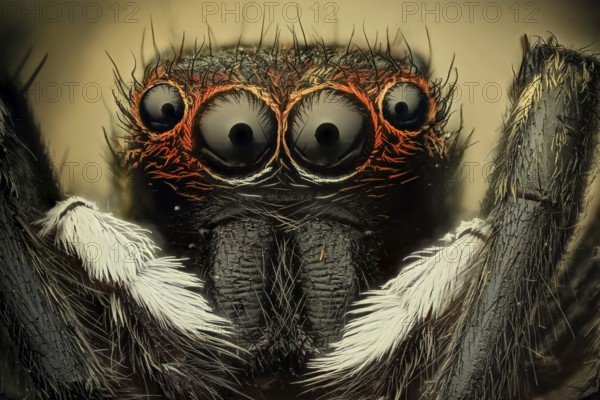 Jumping spider, their superior eyesight helps it track victims, then the jump n them giving the