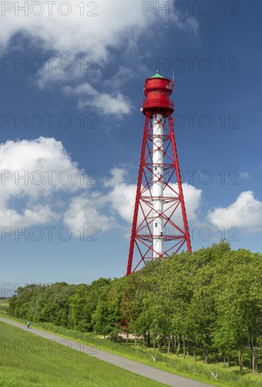 Campen Lighthouse, highest lighthouse in Germany, Krummhörn, East Frisia, Lower Saxony, Germany,