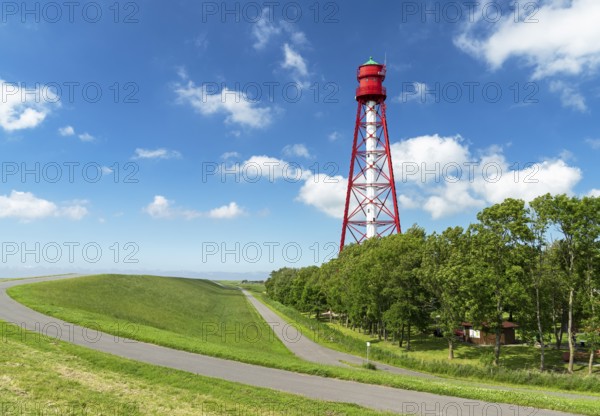 Campen Lighthouse, highest lighthouse in Germany, Krummhörn, East Frisia, Lower Saxony, Germany,