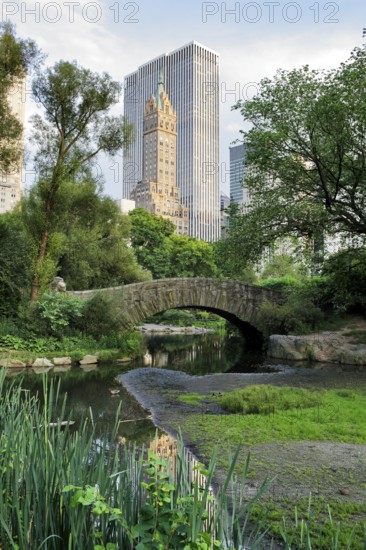 Gapstow bridge in Central Park. Central Park is a public park at the center of Manhattan, New York