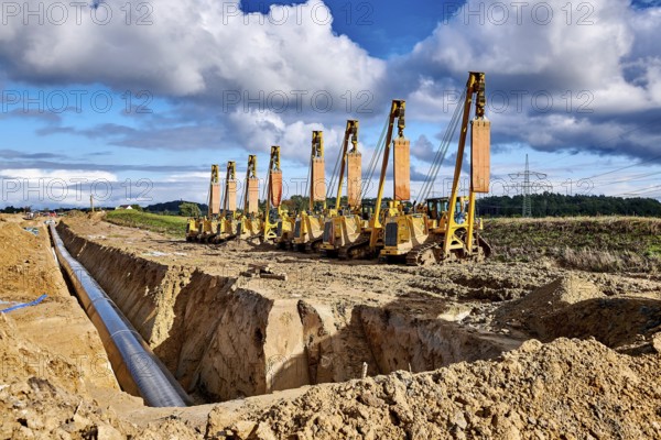 Construction site of the European natural gas pipeline EUGAL near Wrangelsburg Germany on 16.02