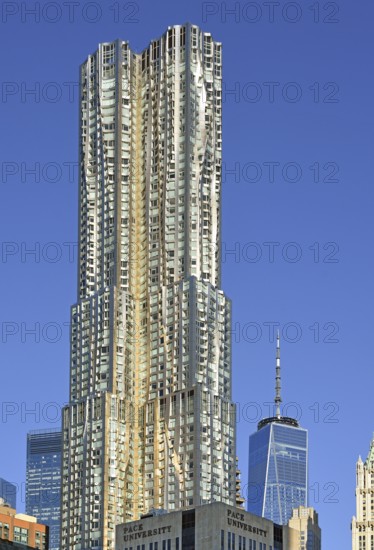 Park Place Tower skyscraper, in the background One World Trade Centre, Manhattan, New York City,