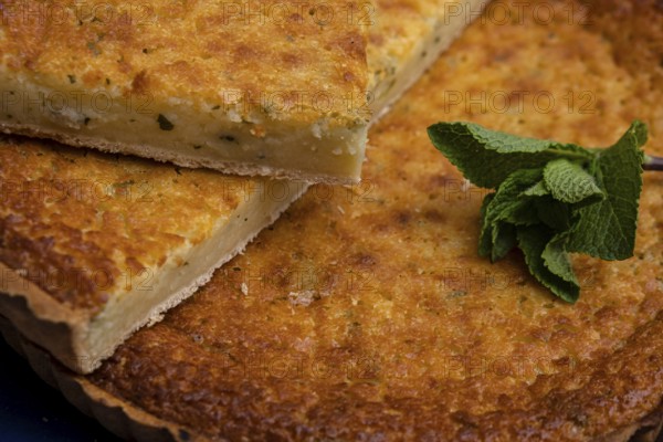 Flaó, typical cheese cake, Can Jeroni bakery, Sant Francesc, Formentera, Pitiusas Islands, Balearic