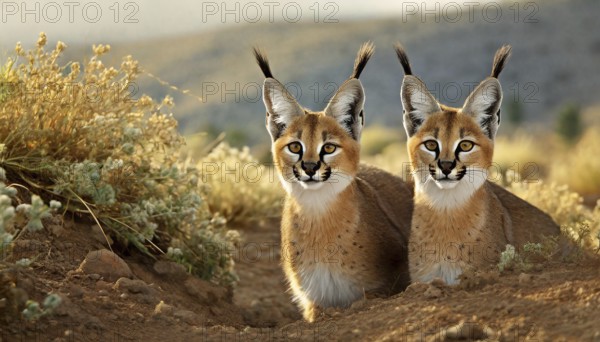 AI generated, animal, animals, mammal, mammals, biotope, habitat, two, foraging, wildlife, Africa,