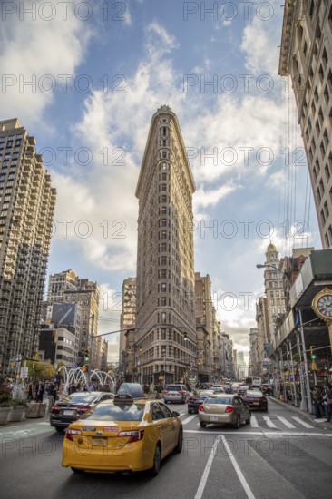 New York, United States of America, November 19, 2016: Exterior view of the famous Flatiron
