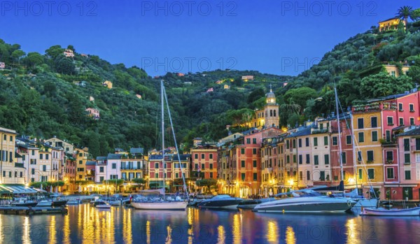 Picturesque fishing village and holiday resort Portofino, in the Metropolitan City of Genoa on the
