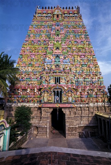 Sarangapani temple Rajagopuram the main gateway has eleven tiers and has a height of 173 ft 53 m in
