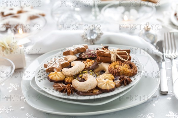 Assortment of Christmas cookies on the table