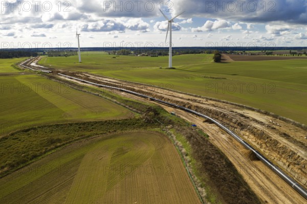 Construction site of the European natural gas pipeline EUGAL near Wrangelsburg Germany on 16.02