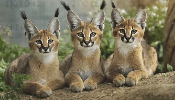 AI generated, animal, animals, mammal, mammals, biotope, habitat, three kittens, frontal,