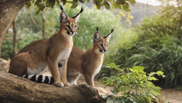 AI generated, animal, animals, mammal, mammals, biotope, habitat, two, female, juvenile, foraging,