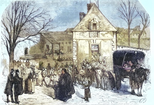 Distribution of bread to the poor of Augerville, on the day of the funeral of Pierre-Antoine