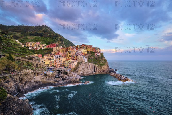 Manarola village popular european italian tourist destination in Cinque Terre National Park UNESCO
