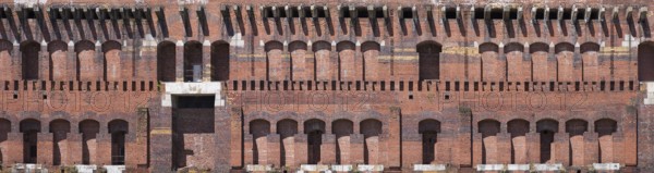 Detail of the masonry of the Congress Hall in the inner courtyard, unfinished National Socialist