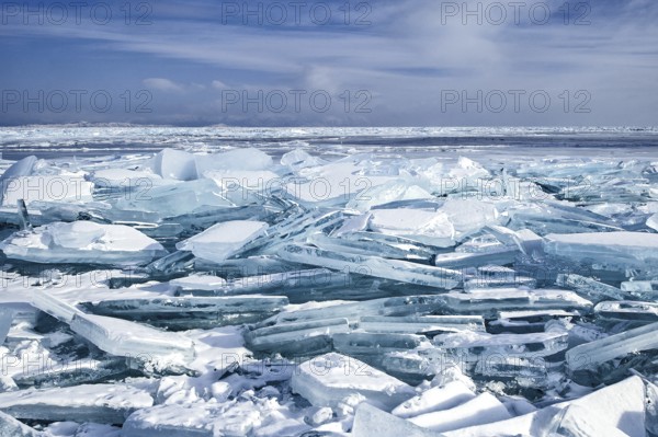 Ice chaos, Lake Baikal, Olkhon Island, Pribaikalsky National Park, Irkutsk Province, Siberia,