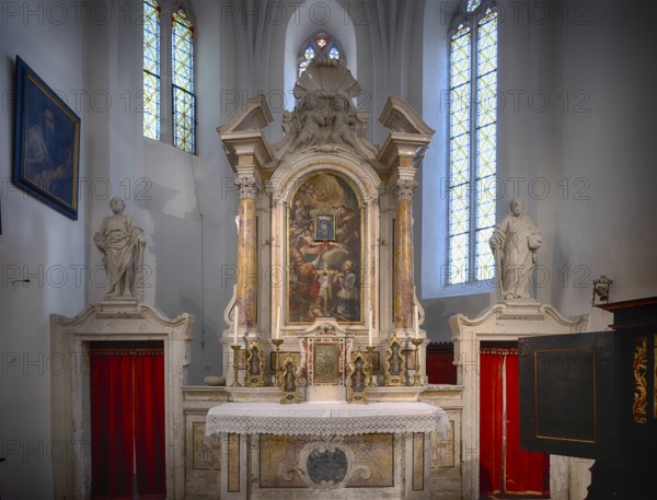 Interior photograph of the Church of the Apostles Chiesa Apostoli, Klausen, Chiusa, Eisacktal,