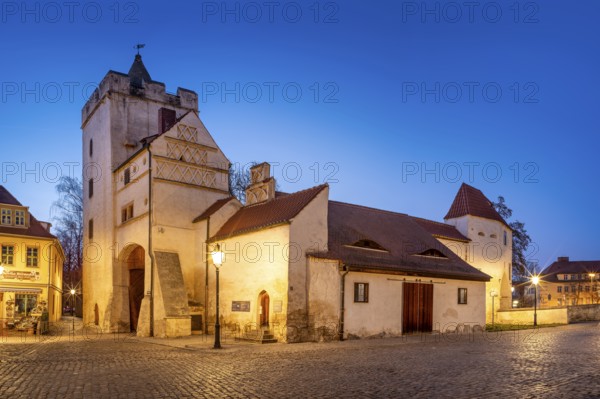 The Marientor at dusk, city gate of the former city fortifications, Naumburg, Saxony-Anhalt,