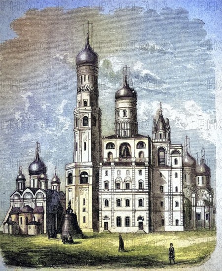 Belfry of Ivan Welicki, Novodevichy Monastery or New Virgin Monastery, Moscow, Russia, 1880 /