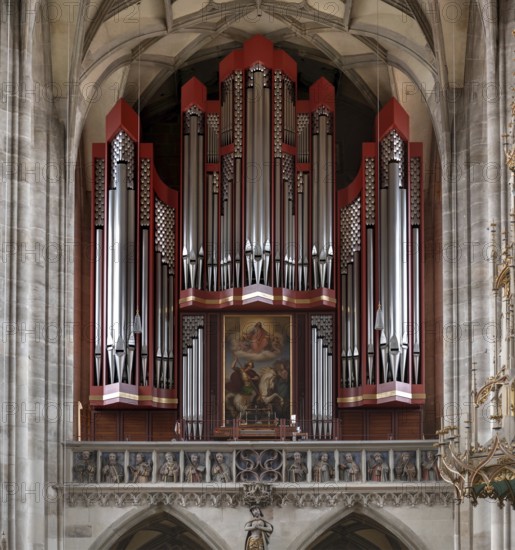 Organ loft with a Rieger organ, built in 1997, including the twelve apostles, late Gothic church of