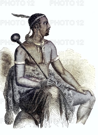 Moshesh, chief of the Bassuto Indians from South Africa, Lesotho, 1880 / Moschesch, Häuptling der
