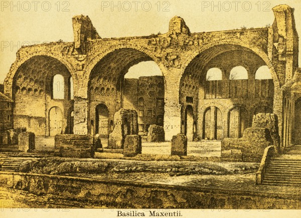 Basilica Maxentii, ruin of the Basilica of Maxentius or Constantine on the Forum Romanum, built at