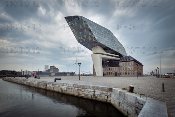 ANTWERP, BELGIUM, MAY 27, 2018: Antwerp port administration headquarters, designed by famous