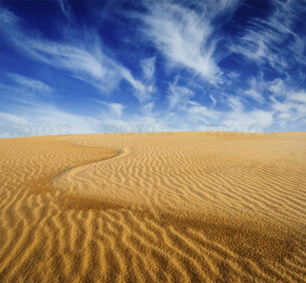 Desert sand dunes on sunrise, Mui Ne, Vietnam, Asia