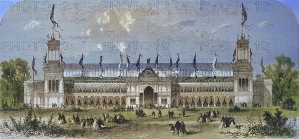 The Palace of the Third Schützenfest in Vienna, 1869, Austria, Historic, digitally restored